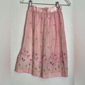 Vintage Sheer Half Kitchen Apron Dainty Pink